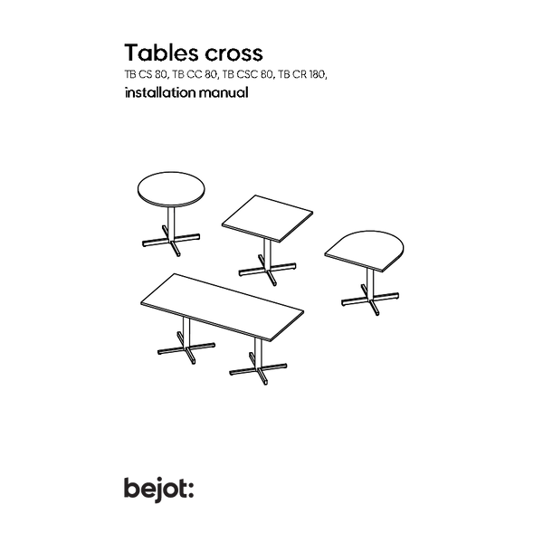 table cross - installation manual